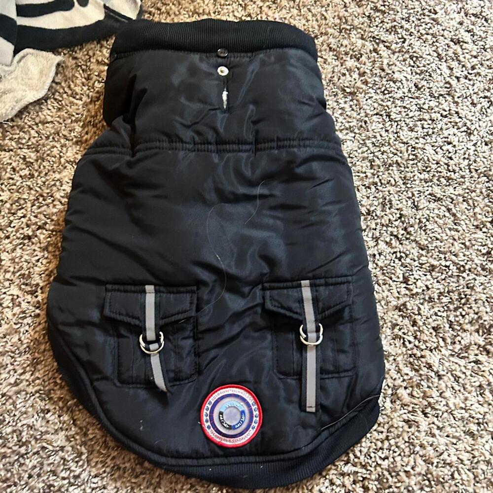 Luvgear Dog Coat Black Winter Sherpa Lined Jacket Cold Alert Technology Large